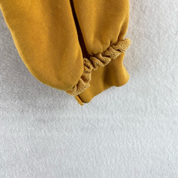 Luxury boho indie core festival gold Moussy Yellow Cropped Sweatshirt Free Size - Picture 9 of 9